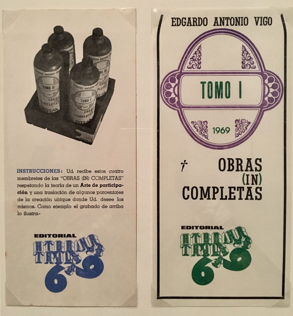 Framed lithograph and letterpress on woven paper of a series of four labels. They come with a set of instructions inviting recipients to affix the labels to anything they consider worthy of art status. All text in Spanish