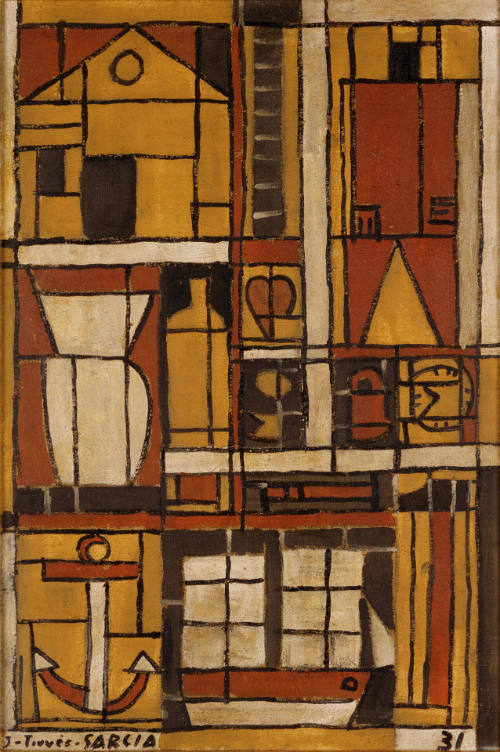 Constructif en rouge et ocre [Construction in Red and Ochre] by Joaquín Torres-García