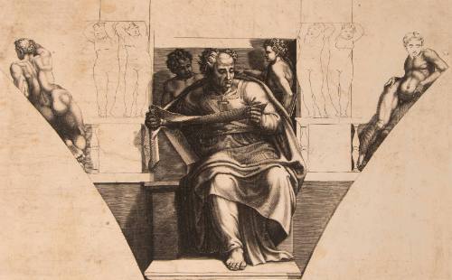 2002.1743 - The Prophet Joel, after Michelangelo by Giorgio Ghisi, early 1570's