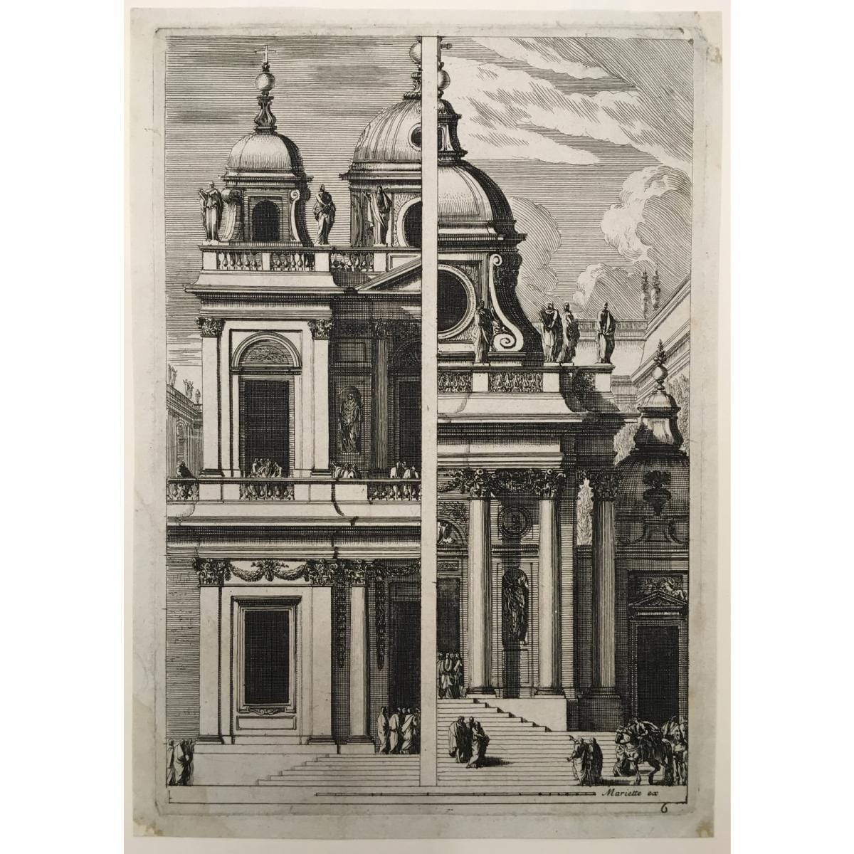 Jean Le Pautre, Two church façades, plate 6 from 