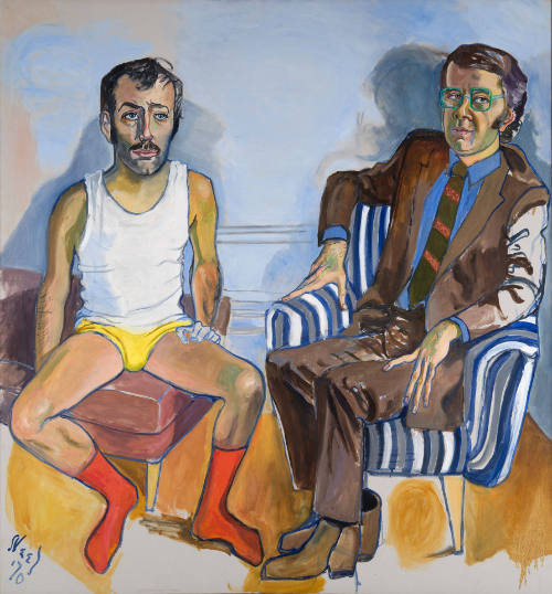 1983.13 - David Bourdon and Gregory Battcock by Alice Neel, 1970