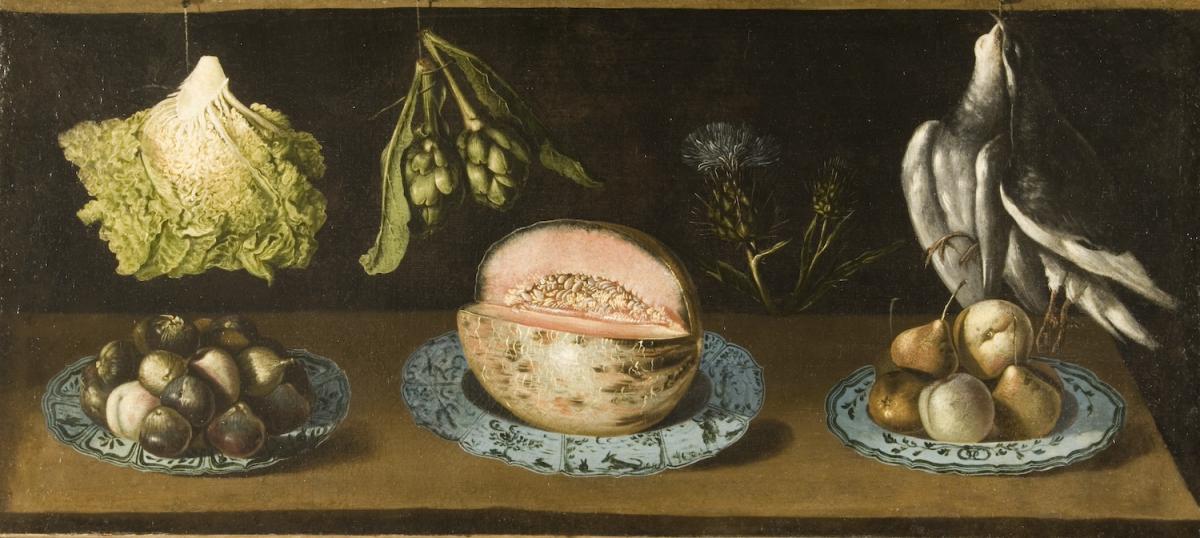 Miguel de Pret Still Life with Melon and Fowl