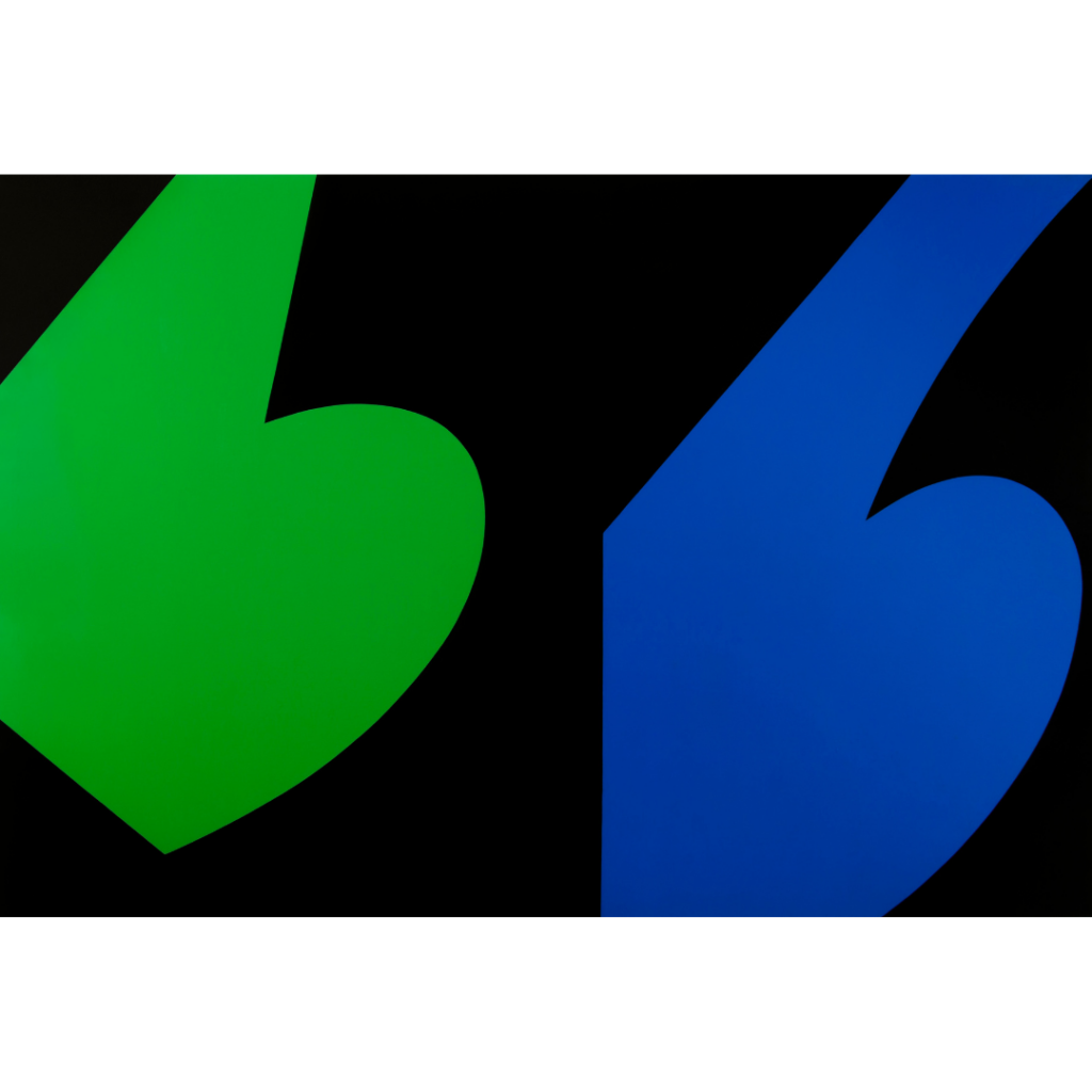 Ellsworth Kelly, Green Blue Black, 1963, acrylic on canvas, 97 x 144 in., © The Ellsworth Kelly Foundation 