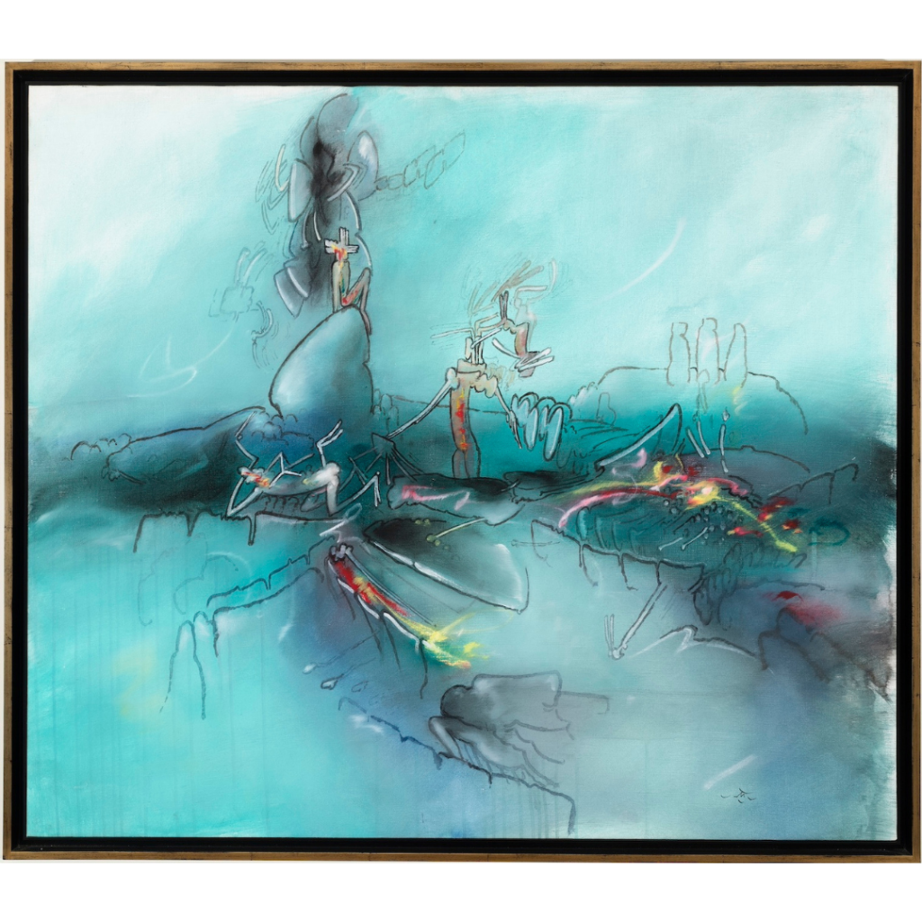 Roberto Matta, Composition, 1950s, oil on canvas, 35 13/16 x 4, © 2024 Artists Rights Society (ARS), New York
