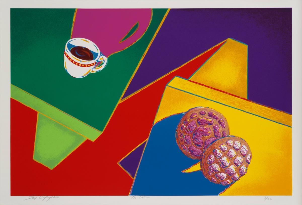 Sam Z. Coronado, Pan Dulce, 1988, screenprint, 26 1/4 x 38 5/8 in., Blanton Museum of Art, The University of Texas at Austin, Gift of Gilberto Cardenas, 2017