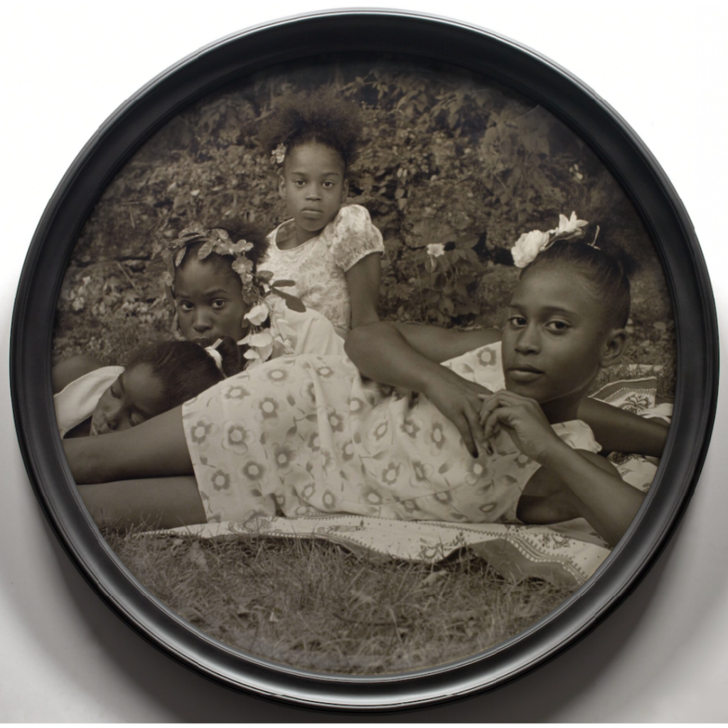 Carrie Mae Weems, After Manet, from May Days Long Forgotten, 2003, chromogenic print, 29 1/2 in. diameter, © 2024 Carrie Mae Weems 
