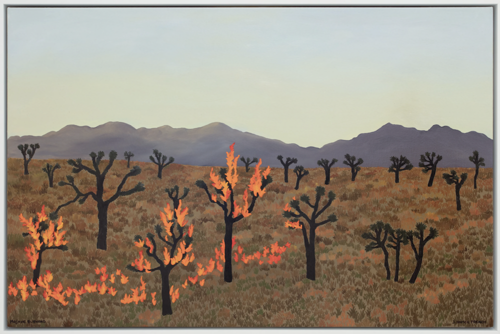 Jessie Homer French, "Mojave Burning", 2021, Oil on canvas, 24 x 24 in., Collection of Corinne and Laurent Opman, Beverly Hills